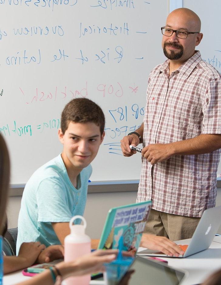 professor adrian pantoja teaches a political studies class